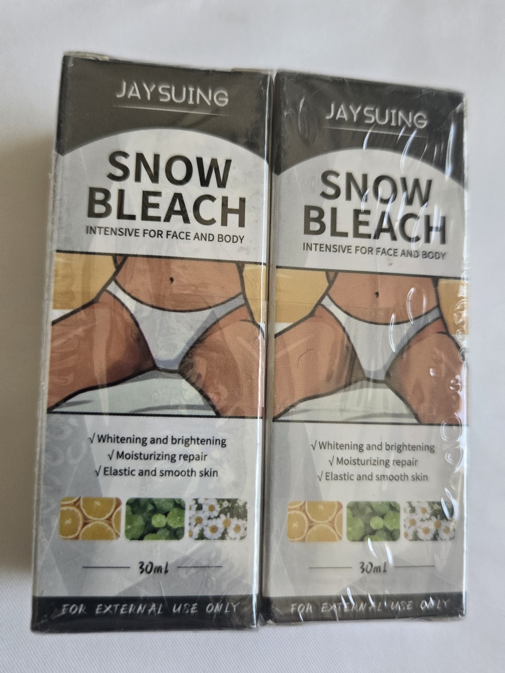 (2) Snow Bleach for Face & Body Whitening Brightening 30ml Brand New Sealed